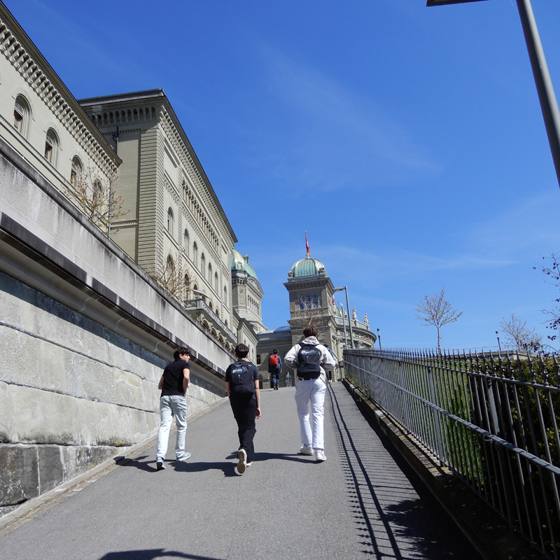 La montée à pied au Palais Fédéral La montée à pied au Palais Fédéral